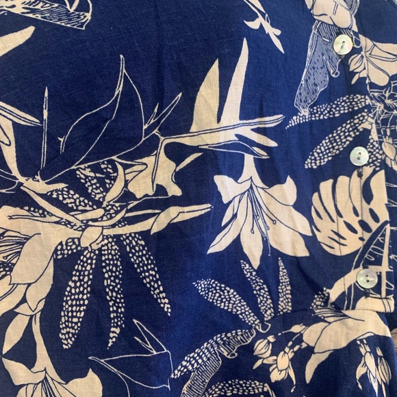 NWT PANAMA JACK Long Sleeve Palm Leaf Tropical Crop Top Linen Blend Size Medium - Picture 11 of 13